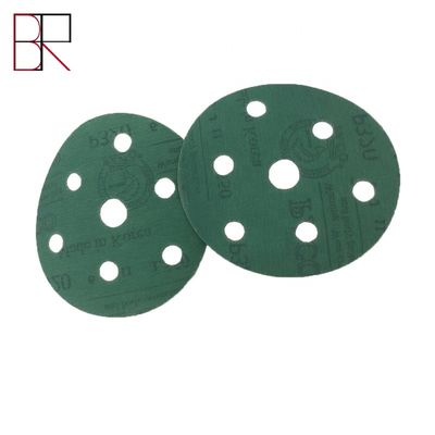 Zielone okrągłe 5 '' samoprzylepne arkusze papieru ściernego do szlifowania